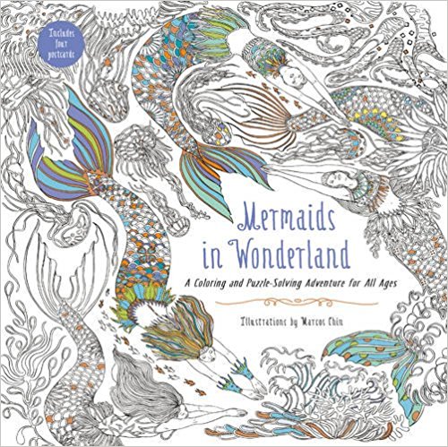 Mermaids in Wonderland Coloring Book cover