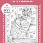 See inside this collection of 8 postcards of cats to color by Dutch artist, Francien van Westering