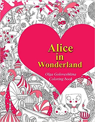 Alice in Wonderland Coloring book cover by Olga Goloveshkina