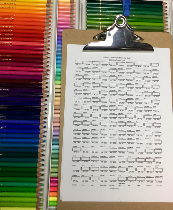 Download 150 pc Holbein blank color chart