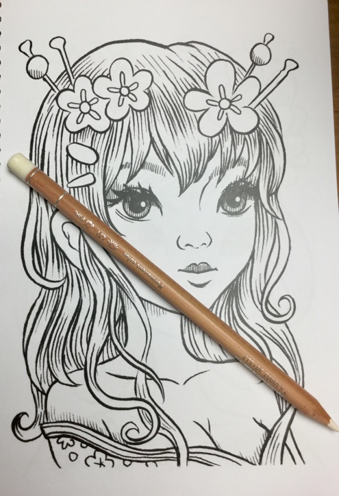 Sprite Illustration from Pocket Coloring Book by Jeremiah Ketner