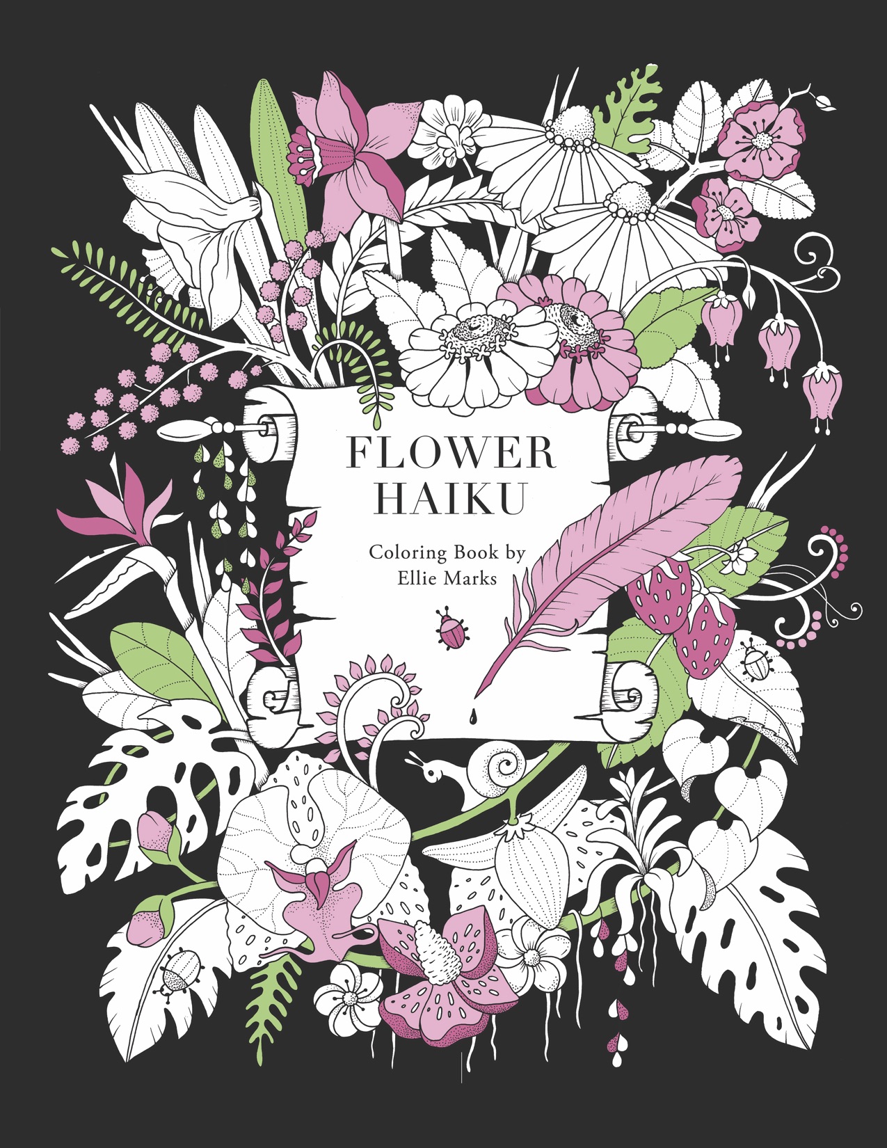 Flower Haiku Colouring Book cover art