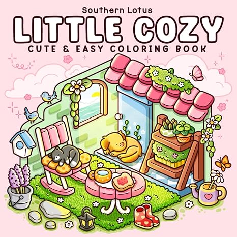 Little Cozy Cute & Easy Coloring Book Flip Through