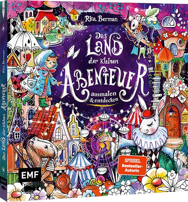 Das Land der kleinen Abenteuer colored front cover a collage of images from the book
